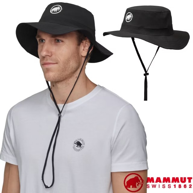 【MAMMUT 長毛象】Runbold Hat 輕盈快乾防曬遮陽帽.大盤帽.圓盤帽/1191-04614-0001 黑✿30E010